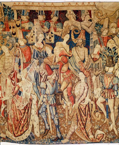 Bal des Sauvages, détail de la section centrale, vers 1500 - Flemish School